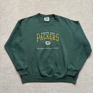 Vtg Green Bay Packers Sweatshirt Mens Large Green NFL Football Lee Sport USA 90s